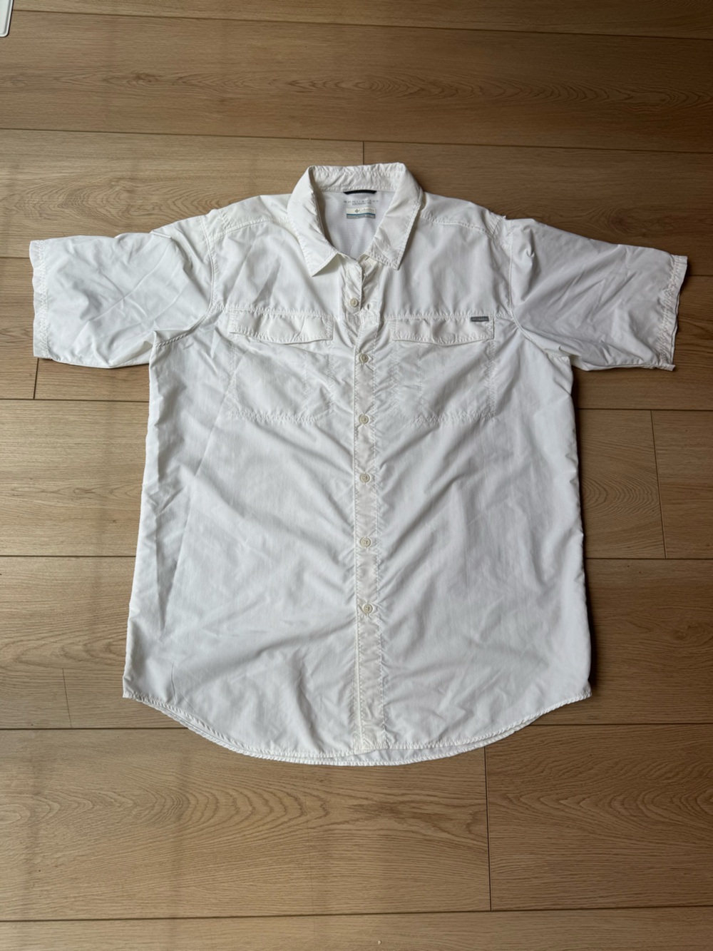 Columbia Men's Omni-Shade Short-Sleeve Button-Down Shirt Vented White Size XLT